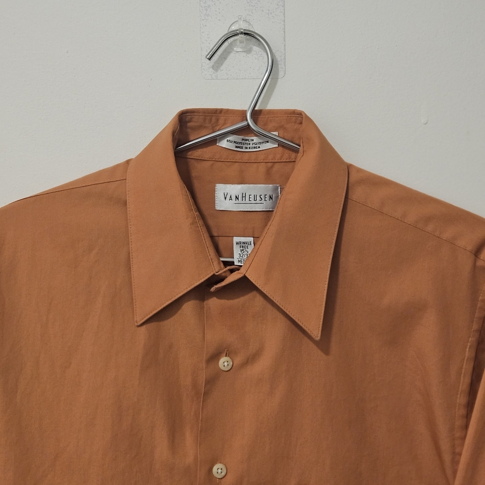 Mens Burnt Orange Long Sleeve Dress Shirt 15 1/2,  32/33